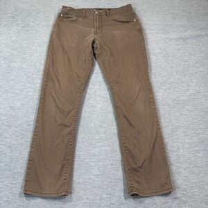 Lucky Brand Pants Men 31x30 Brown Corduroy 121 Slim Straight Stretch 5-Pocket